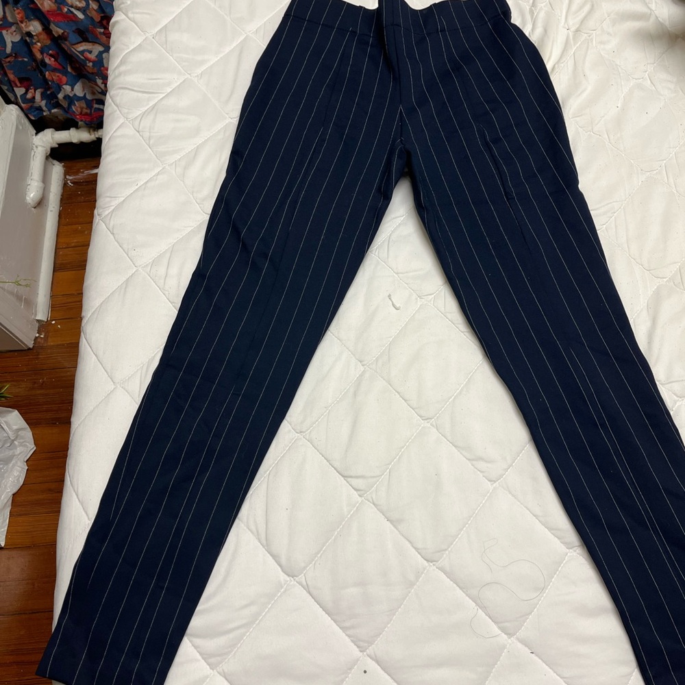 Women’s Navy Pinstripe Pants